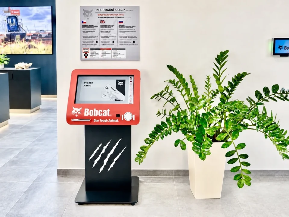 A Doosan Bobcat employee kiosk at the Dobříš campus