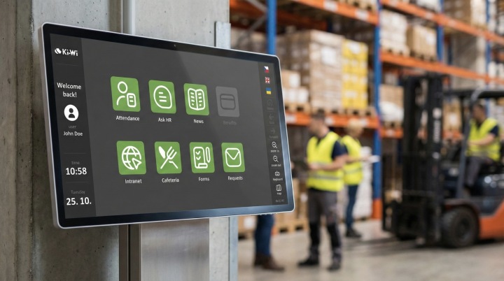InfoHub on a touch screen in a manufacturing environment